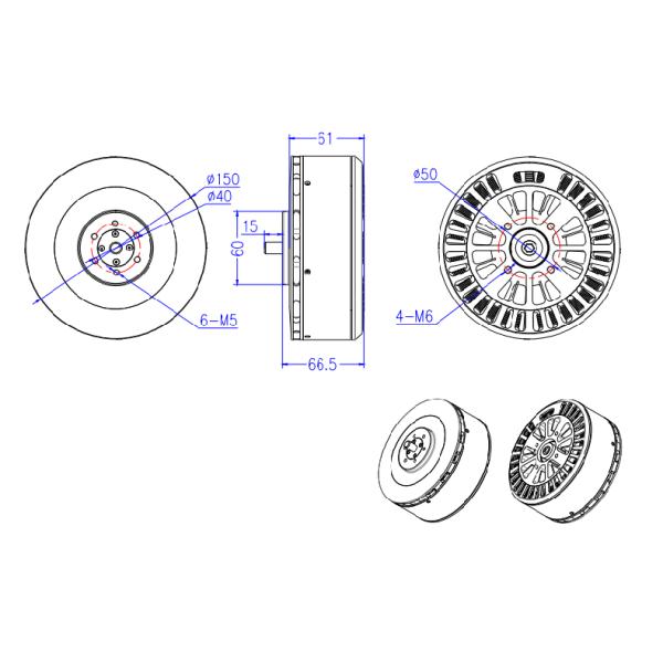 Large High Power Heavy Lift Drone Motors 3000W Brushless Motor Industrial Grade