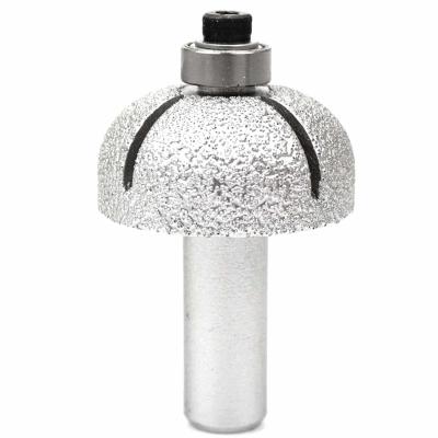 R15 37mm Ball Round Nose Stone Router Bit , Diamond Router Bits For Granite With Bearing