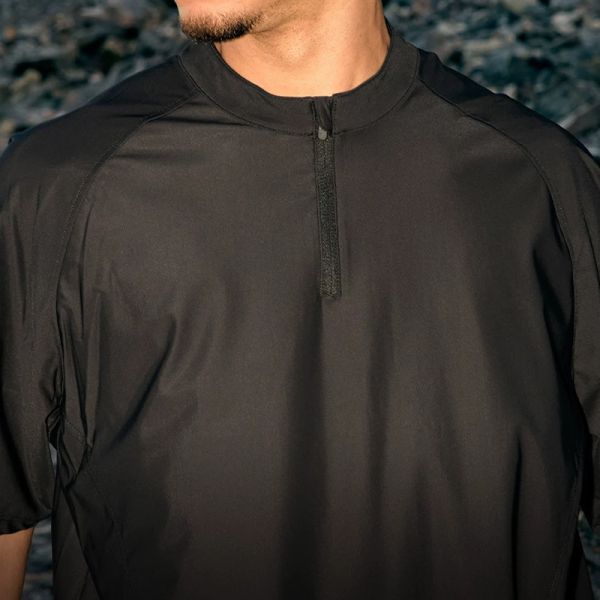 Men's Half Zip Raglan Cycling T-Shirt, Quick Dry Ice Feel Nylon Spandex Athletic Top, OEM Custom Logo & Private Label Service Available