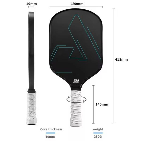 230g PP Honeycomb Core Pickleball Paddles With Cold Cut Graphite T700 Carbon Fiber