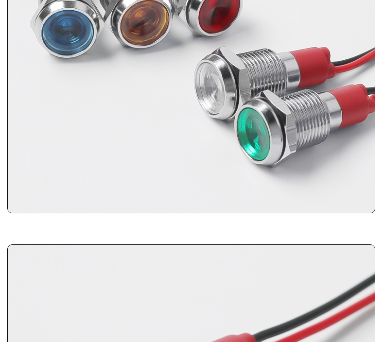 10mm Metal Power LED Indicator Lights IP65 Rated 40000 Hours Lifespan Multi-color Compatible 3V-24V-110V-220V Durable Versatile