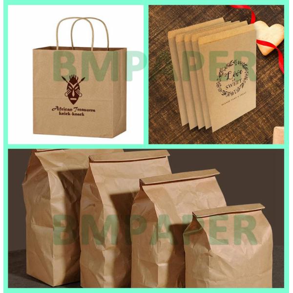 50gsm Brown Kraft Paper For Flour Packaging Bag 715mm High Bursting Strength