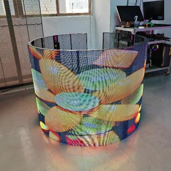 Best price Full Colour Grille Mesh Screen Transparent Led  IP67 RGB P3.91 Grille Mesh Screen LED Mesh Video Screen