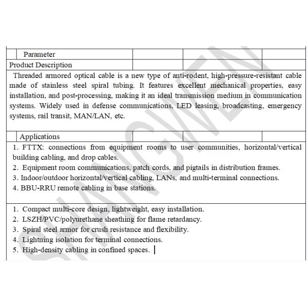 4 6 8 CH TPU Armored Jumper LC FC SC ST Multimode Fiber Optic CL3 Cable Cores for Network Device Reel Drum OM2/OM3/OM4
