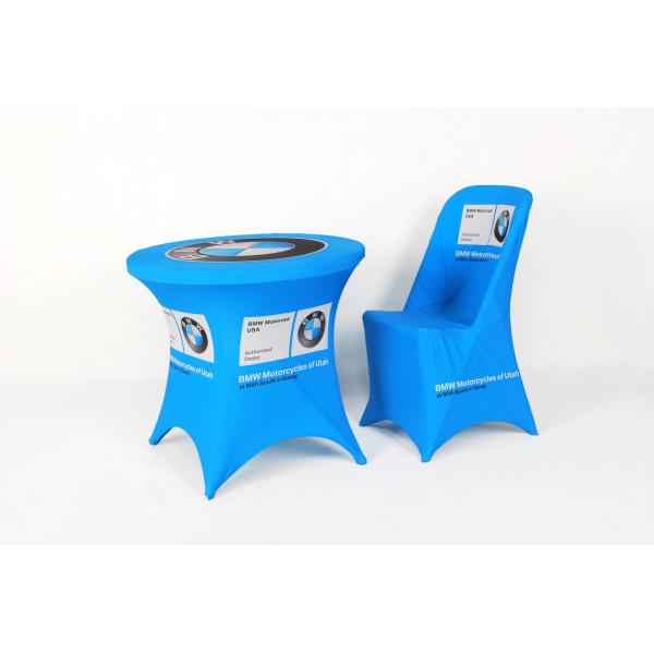 Promotional Trade Show Fitted Table Covers , Advertising Branded Tablecloths