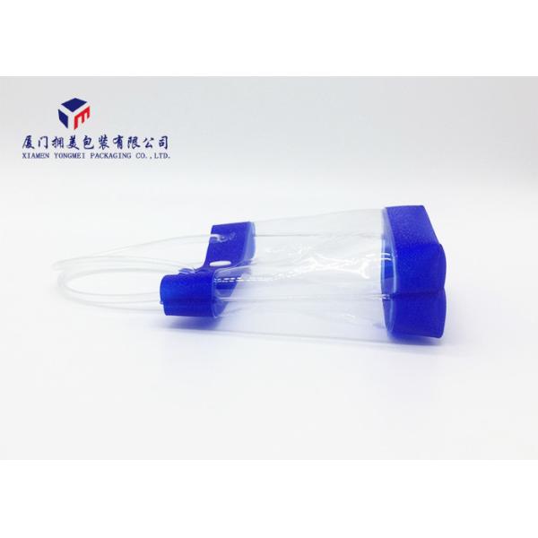 Embossed Blue Soft PVC Bags Super Clear Premium PVC Materials Fashion Style