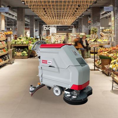 High Cleaning Capacity Hand Push Double Brush Wash Floor Machine Equipment