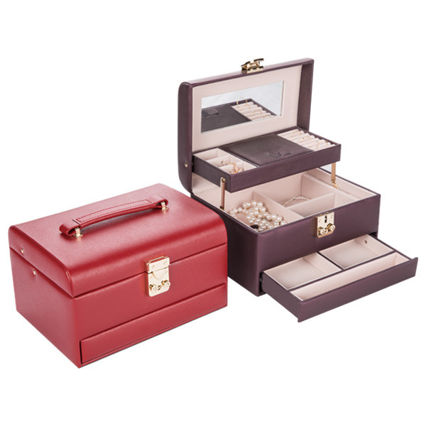 Oem Lockable All In One Jewellery Box , Packaging Gift Travel Jewelry Organizer