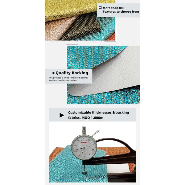 Mesh-Type Coarse Glitter PVC Synthetic Leather Stretch Faux Leather Material for Shoe Luggage Bag Packaging Sofa Outdoor Lining