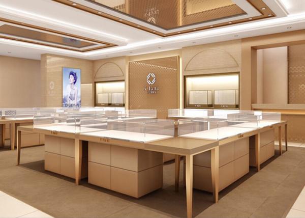 Contemporary Jewelry Product Showroom Display Cases With Pre - Assembled Structure