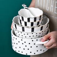 Estilo de design nórdico conjunto de jantar pratos de cerâmica tigelas colheres com geometria ponto de onda