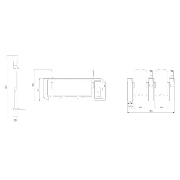 Puerta de doble identificación con brazo acrílico de 10 mm y voltaje de entrada de 100-240V