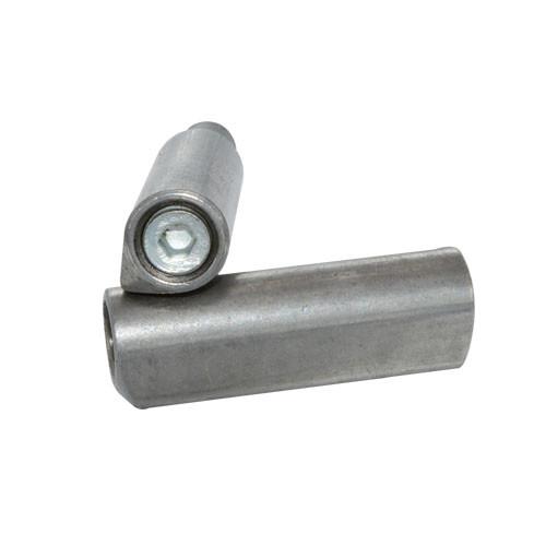 Piston adjustable weld on hinge PH607, with a ball inside the pin, finishing self-color or zinc plating