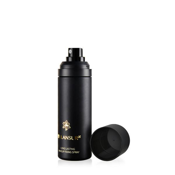 Botão de spray de névoa fina preto de luxo com tampa de 100 ml de capacidade Serviço personalizado aceito