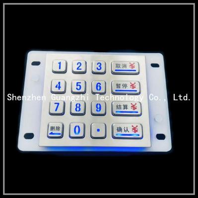 Teclado numérico numérico impermeável da luz SUS304 IP67 do diodo emissor de luz para a máquina de lavar do carro