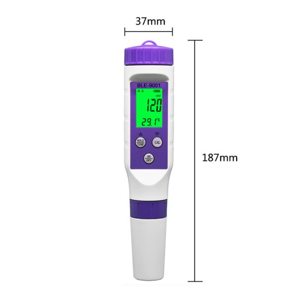 Smart Tuya Wifi Digital PH Meter with Data Logger Function and 6 in 1 TDS.EC.PH.Salinity.G.S.Temp for Hydroponics