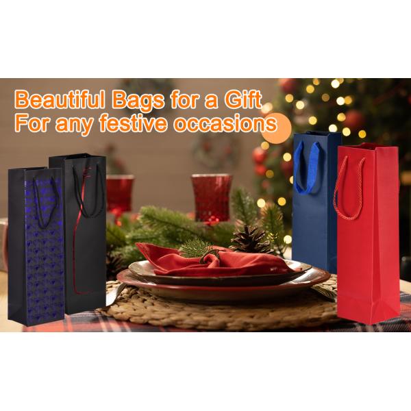 Wine Gift Bags With Rope Handles, Paper Wine Tote Bag With Clear Window Wedding Birthday Christmas Party Supplies