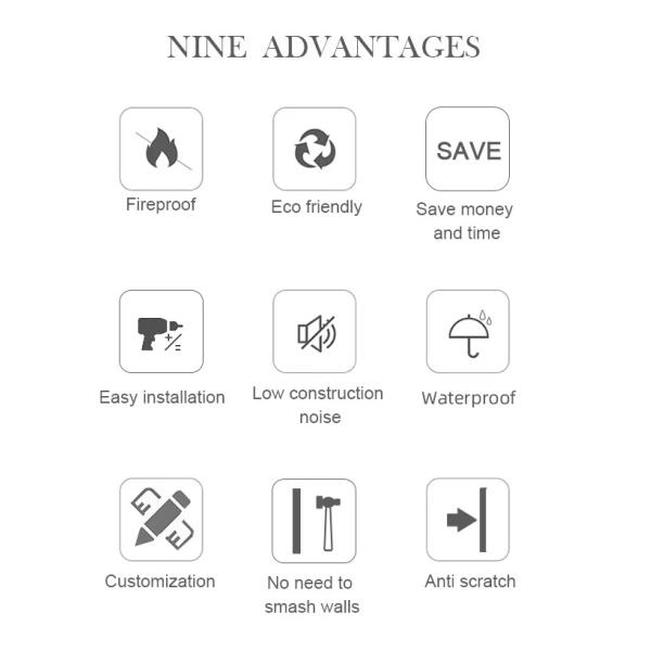 Стенная панель SPC Стенная панель ванной комнаты водонепроницаемая и огнестойкая Экологически чистые внутренние декоративные панели