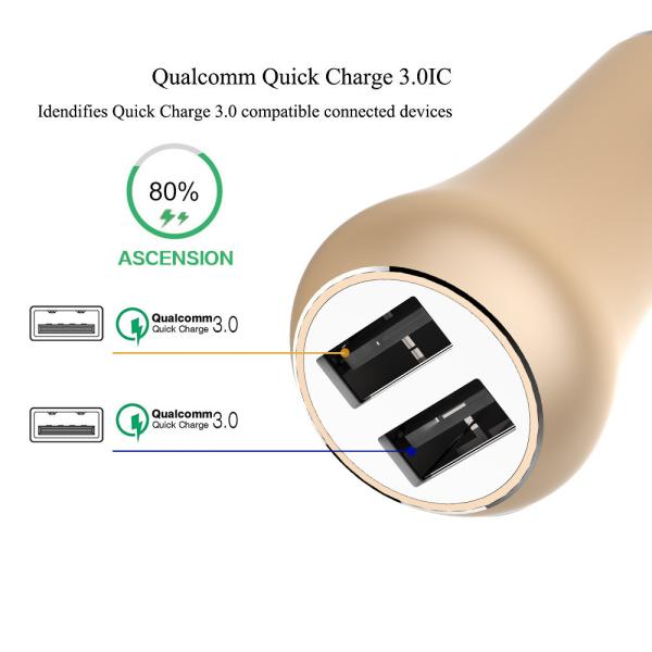 6A Dual USB CAR CHARGER QC3.0 Universal Compatible HOCO 36W Dual USB Car Fast Charger QC3.0 Quick Charge 3.0 USB