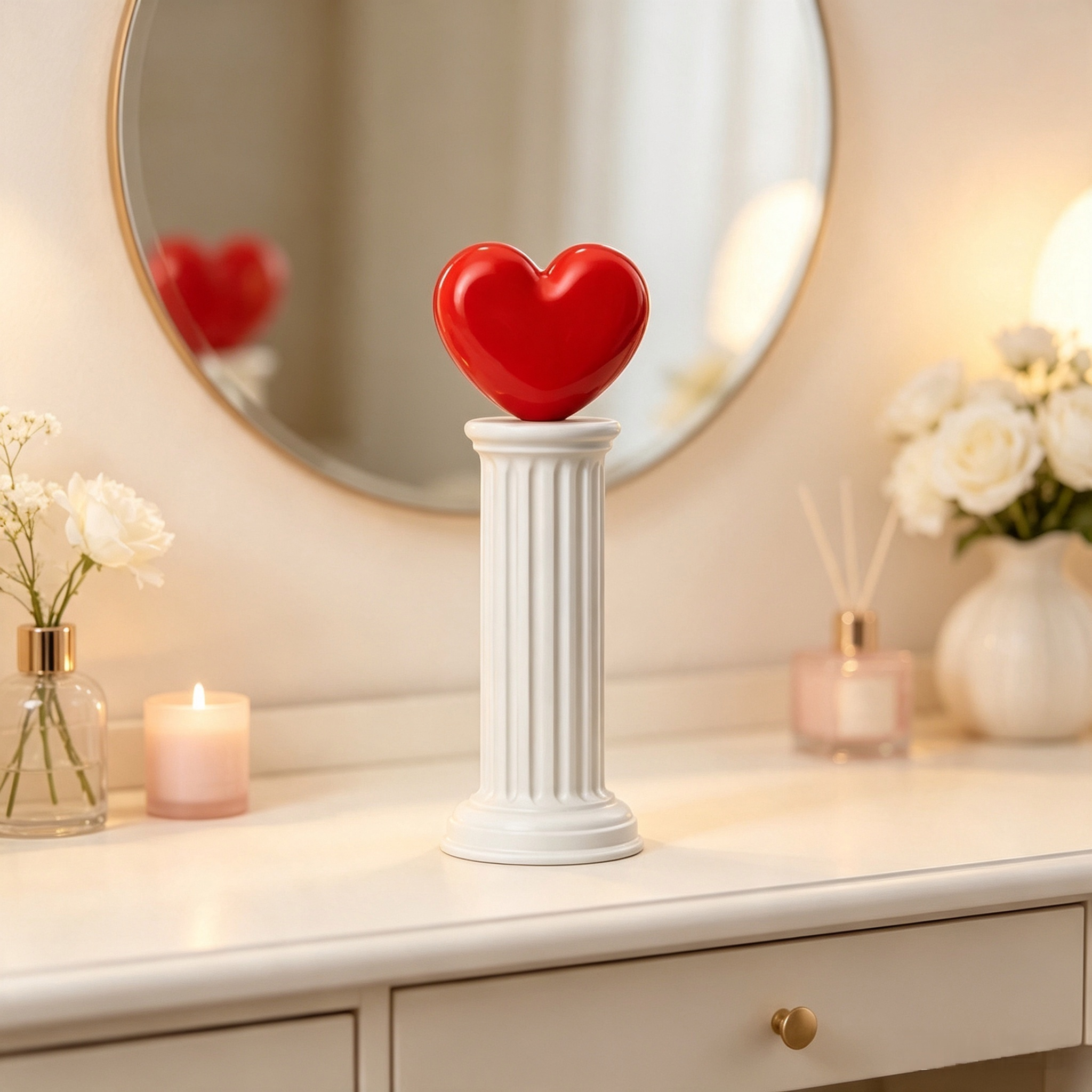 Desktop Decor Custom 3D Printing Sculpture Roman Column Heart