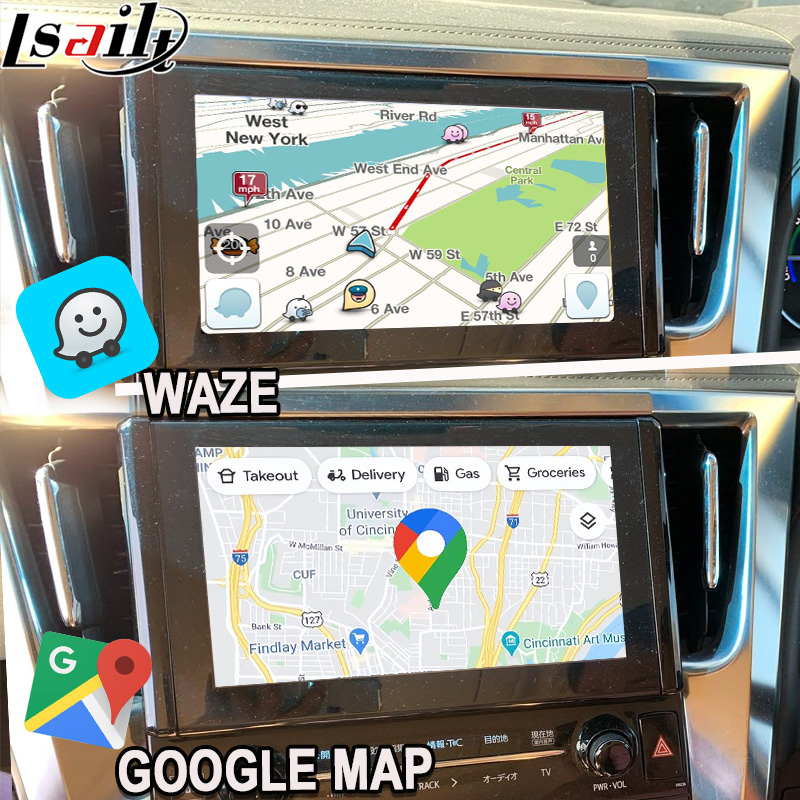 Беспроводный модуль обновления Apple CarPlay / Android для Alphard 30 Series Vellfire Toyota поддерживает FM радио, A / C, зеркало, камеры