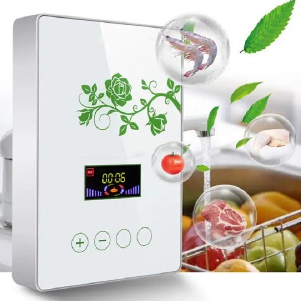 Homefish Painel de vidro portátil de esterilização de frutas e vegetais Máquina multifunção inteligente 400mg/h Gerador de ozônio para cozinha