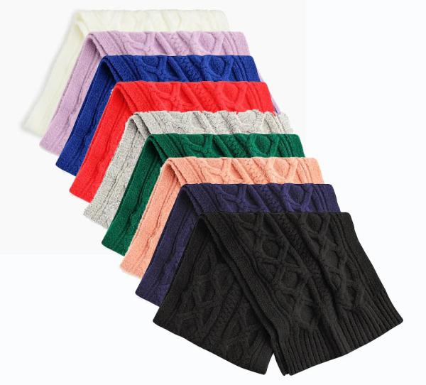 Multi Color Knitted Shawl Wrap / Cable Knit Scarf For Women Keeping Warm