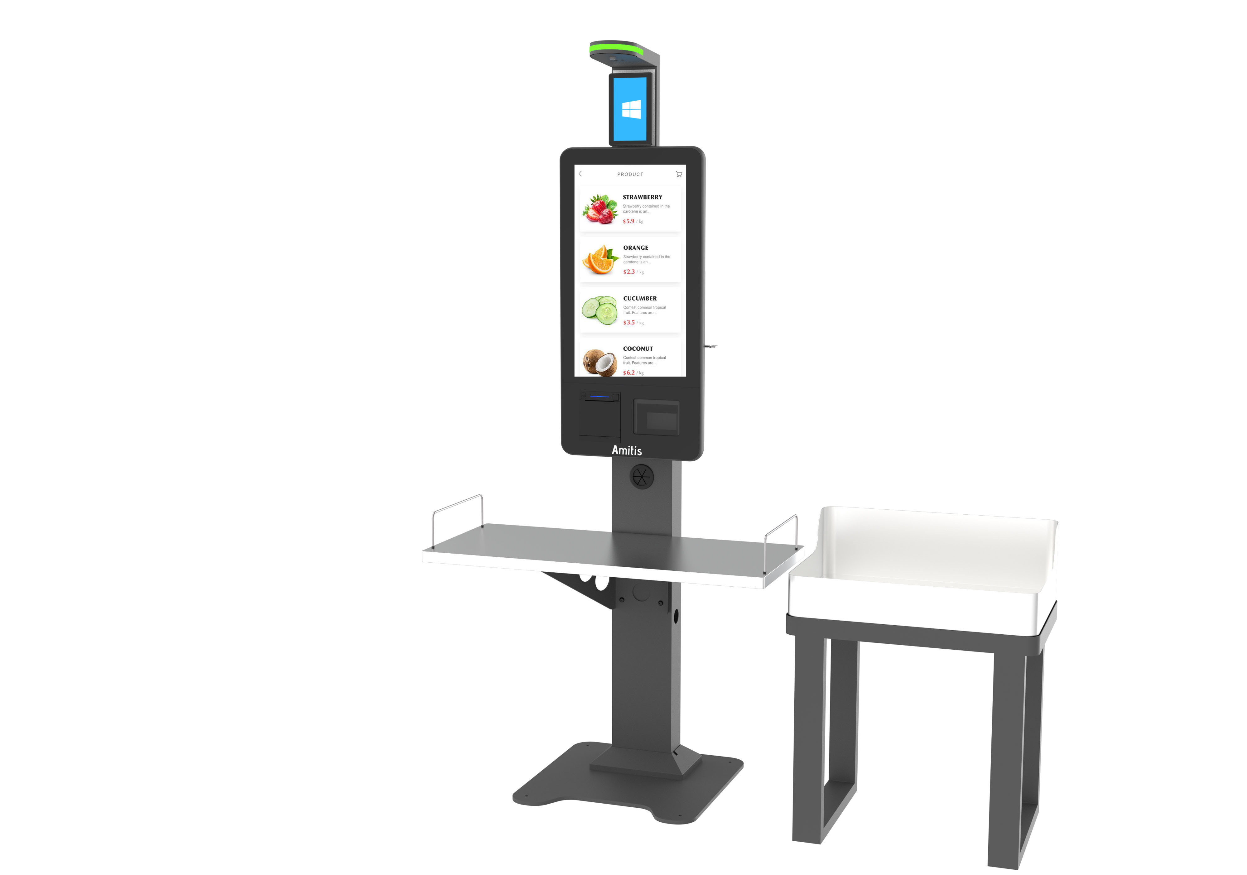Accessible Self Service Kiosk With Anti Glare Screen Adjustable Stand