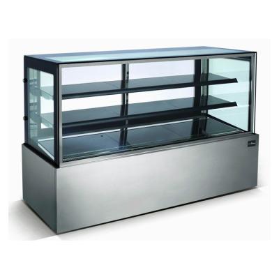 Vitrina refrigerada de aço inoxidável da padaria, exposição do refrigerador da padaria