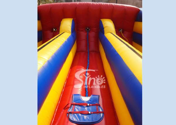 Commercial Inflatable Games 3 Lanes Bungee Run For Outdoor Interactive Sports