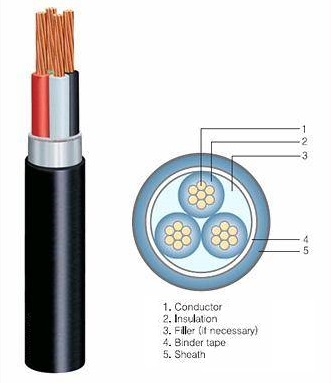 25 Sq mm 1 Kilo Voltage PVC Electrical Cable , PVC Sheathed Cable