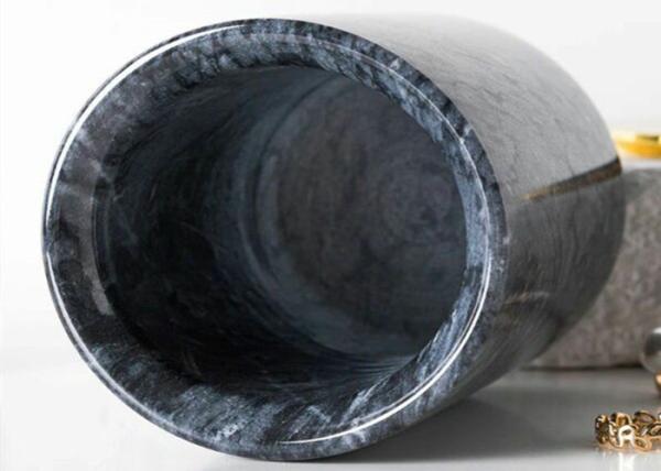 Top Polished Surface Natural Marble Stone Jar Black And White Color With veins