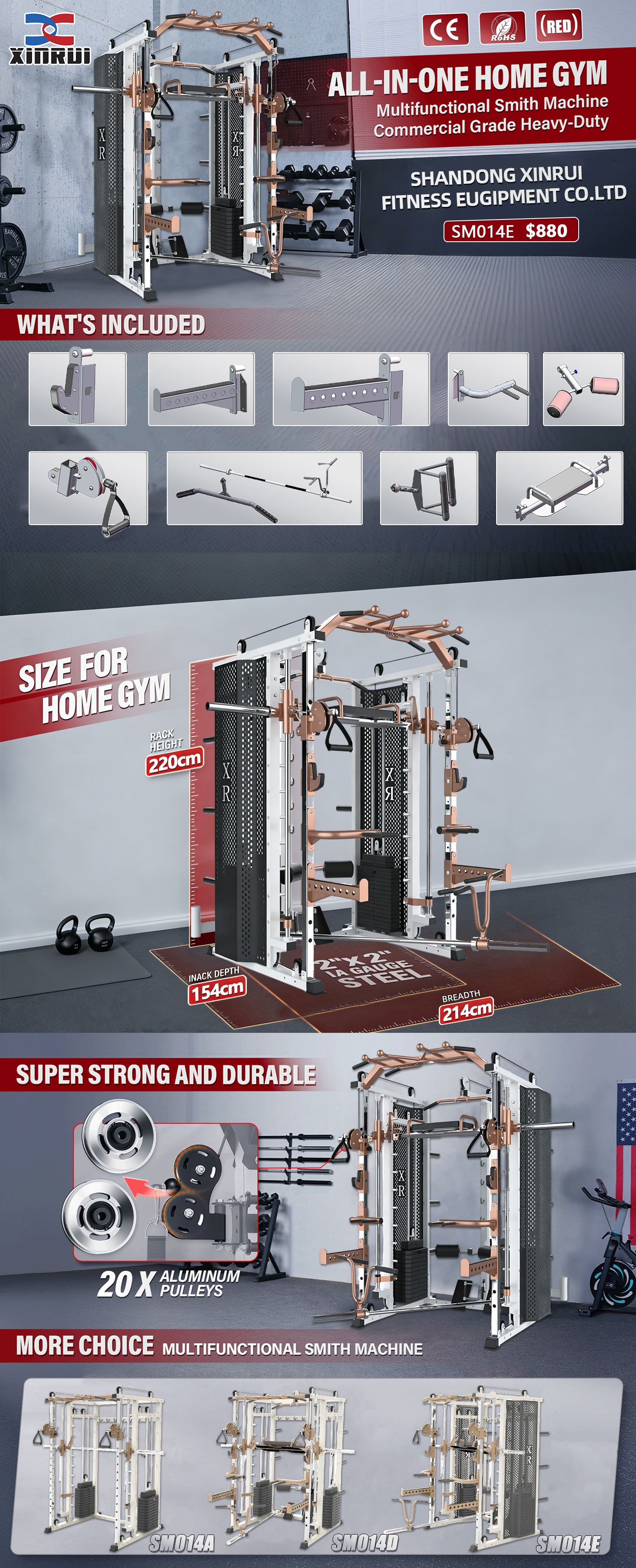 Home Gym Building Multifunctional Exercise Multi Function Smith Machine Professional Machine Fitness Equipment Strength Training