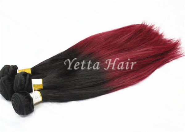 Escuro - extensões vermelhas do cabelo humano, extensões reais retas de seda de Ombre do cabelo