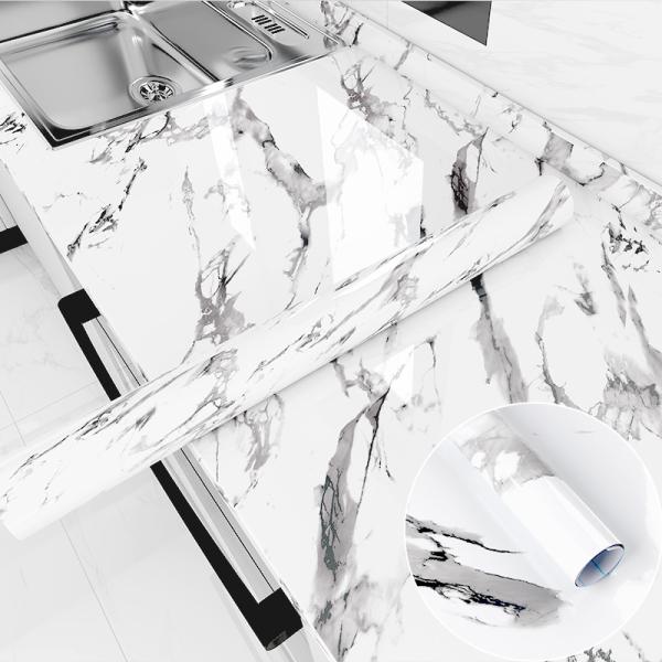Glossy Marble Gold PVC Self-Adhesive Film for Furniture and Interior Decoration for Living Room