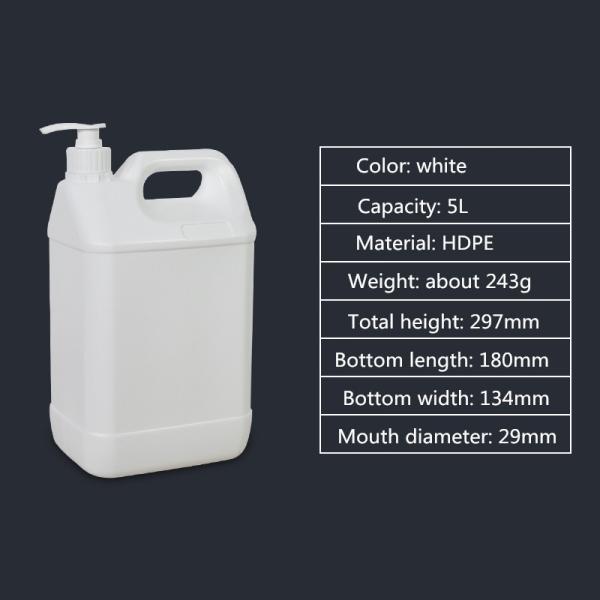100% Material Plástico 4L HDPE Branco Claros Jerry pode garrafa com bomba e plástico
