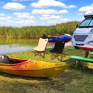 Folding Chairs Heavy Duty Support 350 lbs Moon Chair with Carry Bag Portable Folding Camping Chair with Carry Bag