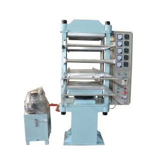 Factory Direct Sales Rubber Tile Vulcanizing Press with 4 Working Layers and 400X400X45 mm Plate Size Featuring Manual Push-Out Device