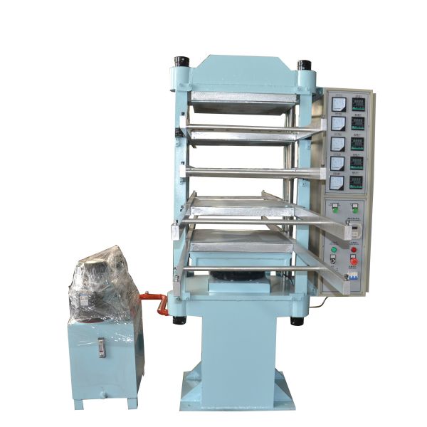 Factory Direct Sales Rubber Tile Vulcanizing Press with 4 Working Layers and 400X400X45 mm Plate Size Featuring Manual Push-Out Device