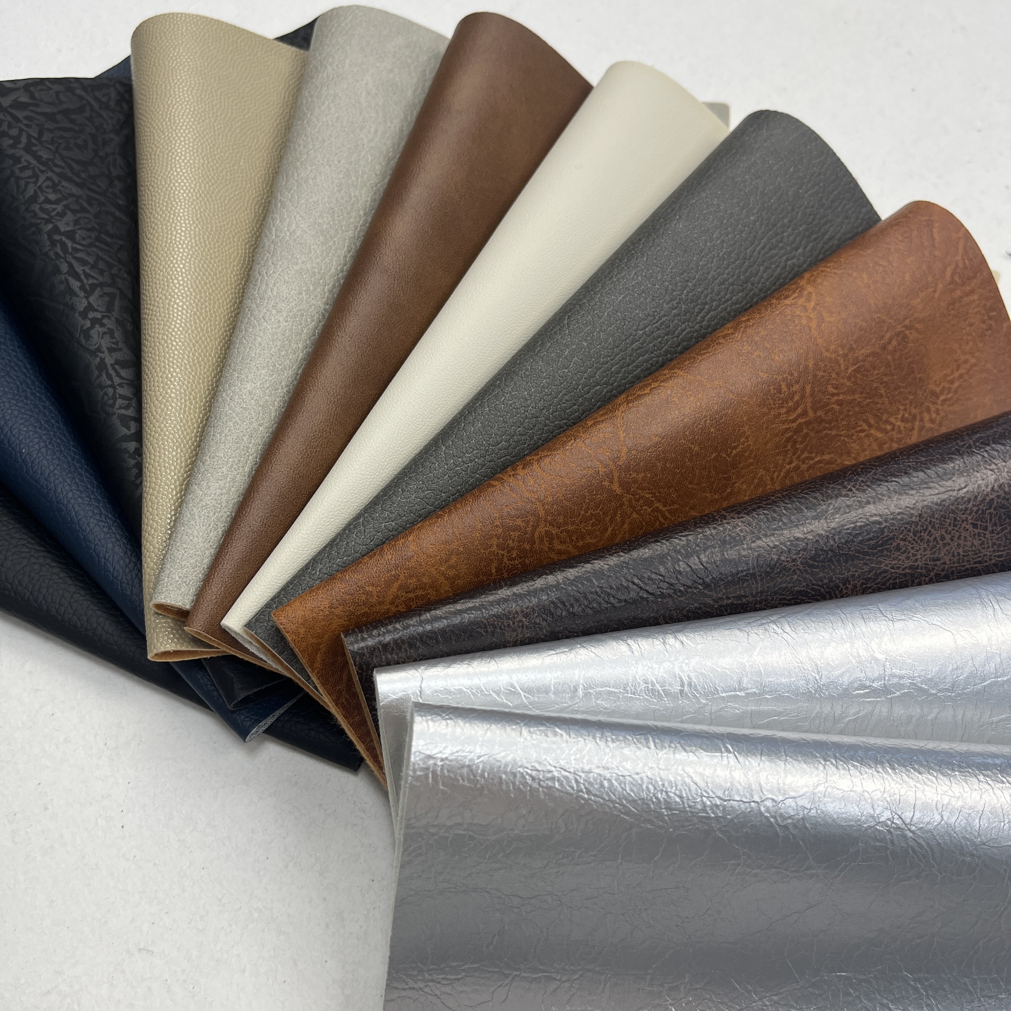 Factory Custom PU Vegan Leather Fabric Plain Color Leather for Bags Shoes Clothes Sofas Waterproof
