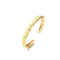 Anneau en laiton unisexe de Ring Adjustable Enamel Gold Plated d'oeil mauvais de cru
