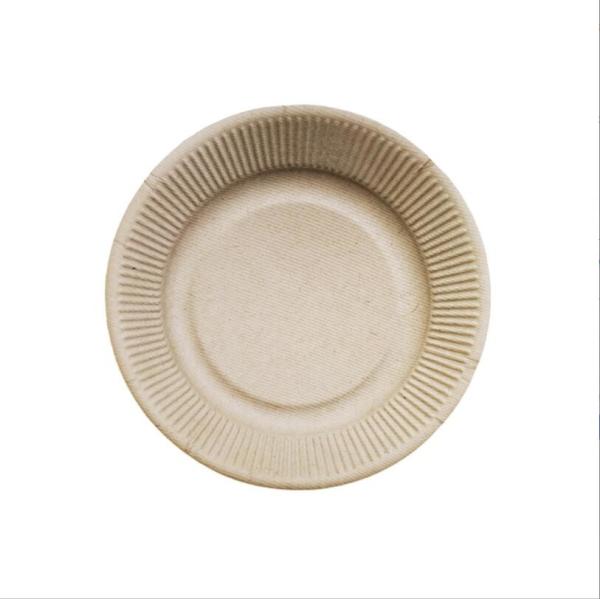 Disposable Biodegradable Sugarcane Rippled Plates For Party Paper Dessert Plates