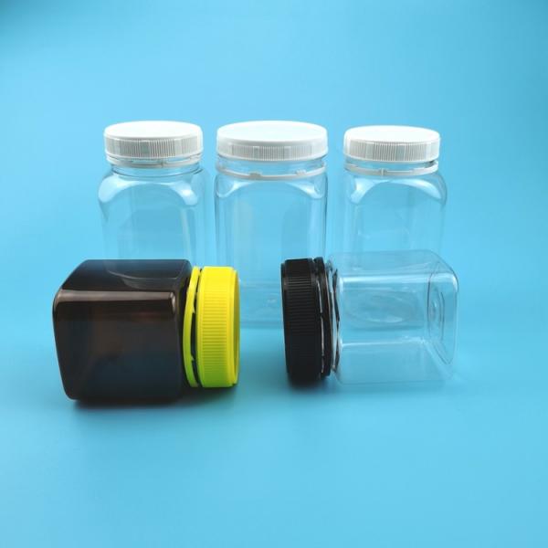 320ml Medicine Plastic Food Jars Square Honey PET Bottle With Tamper Evident Cap