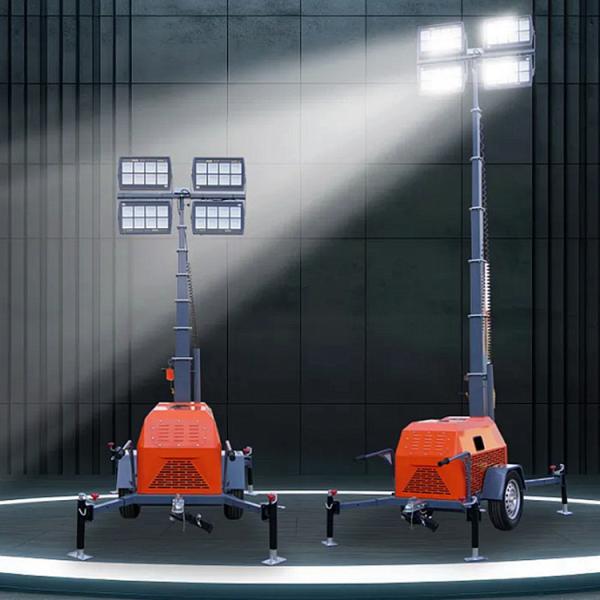 Outdoor Diesel Mobile Lighting Tower Height 9m 6kw 9kw LED Light Tower Generator