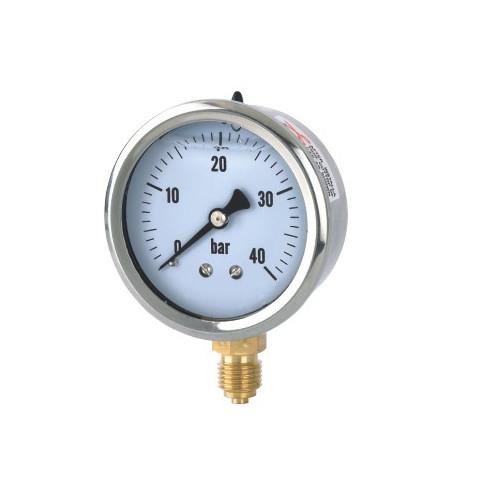 1/4'' BSP 63mm 2.5'' Glycerin Pressure Gauge  40 Bar Stainless Steel Case
