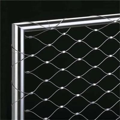 304 Stainless Steel Cable Mesh Inter Woven Mesh Diamond Wire Rope Mesh For Patio