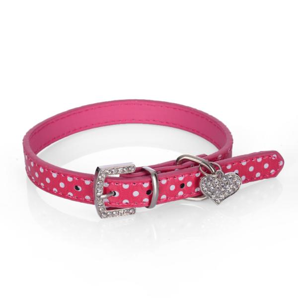 Fashion Dog Collars And Leashes Leather PU Material Customized Color 22g - 48g Weight