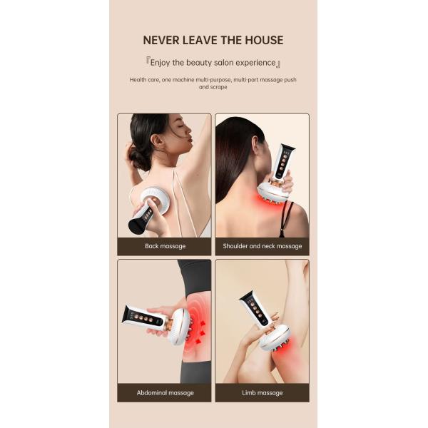Electric EMS Microcurrent Gua Sha Massager Rechargeable Body Anti Cellulite Massage Brush