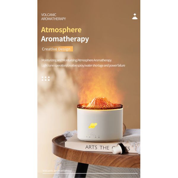 Mini Volcano Ultrasonic Humidifier Aromatherapy Diffuser 230ml Capacity Automatic Timing