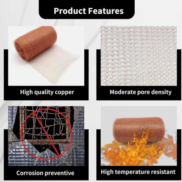 Copper Mesh 5inch x 32 feet Rust proof Copper Mesh Roll for Preventing Rodent